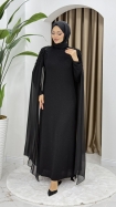 Hicran Tesettür Abiye Elbise - Siyah
