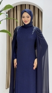 Hicran Tesettür Abiye Elbise - Lacivert