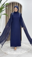 Hicran Tesettür Abiye Elbise - Lacivert