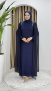 Hicran Tesettür Abiye Elbise - Lacivert
