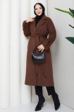 Ceyda Tesettür Kaşe Kaban - Kahve