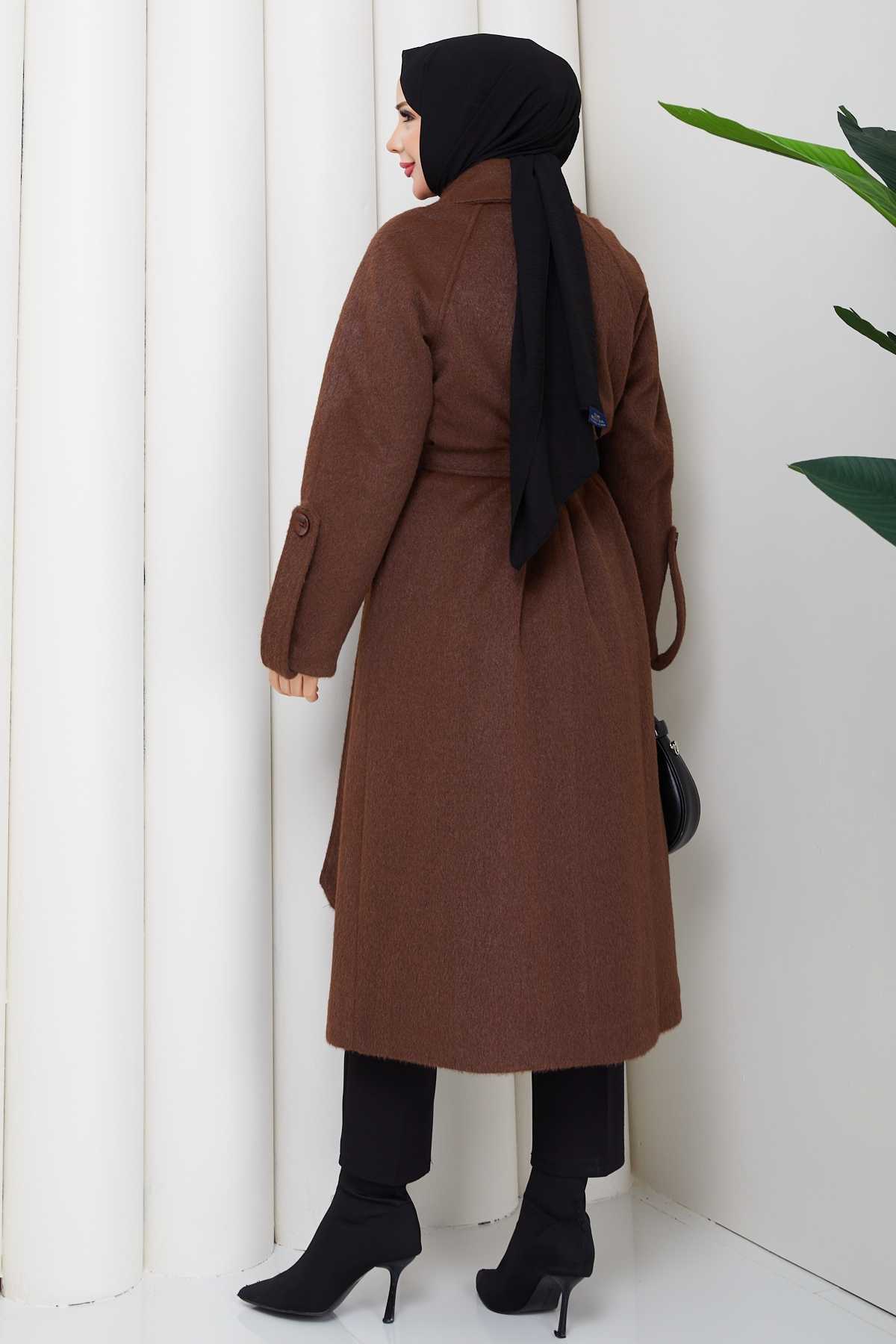 Ceyda Tesettür Kaşe Kaban - Kahve