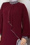 İpek Tesettür Abiye Elbise - Bordo