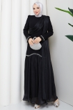 Beyhan Tesettür Abiye Elbise - Siyah