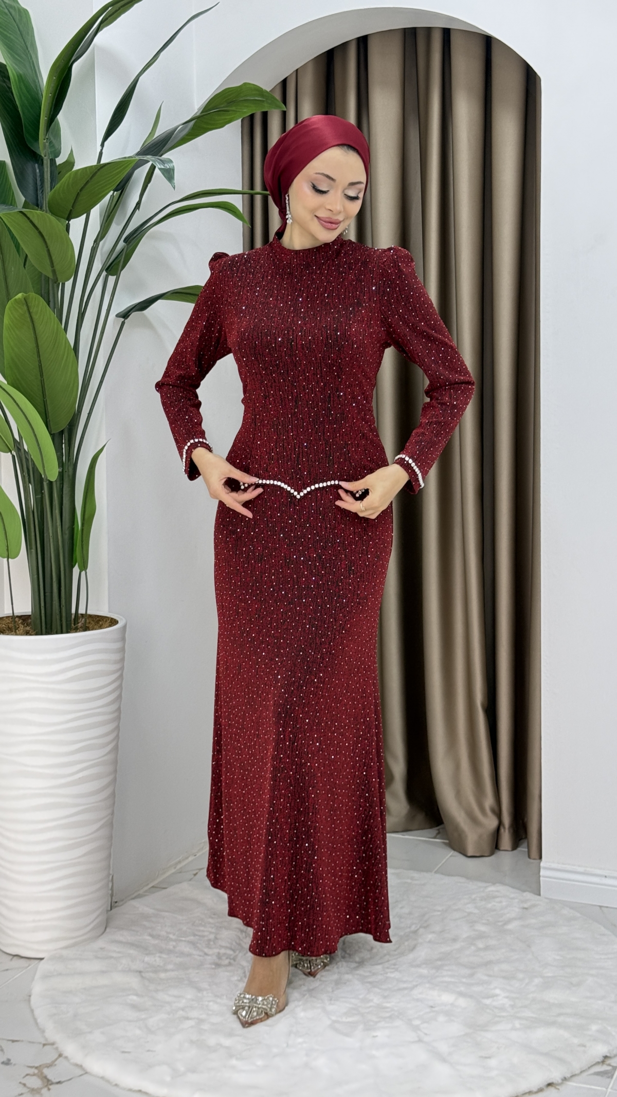 Derya Abiye Elbise - Kırmızı