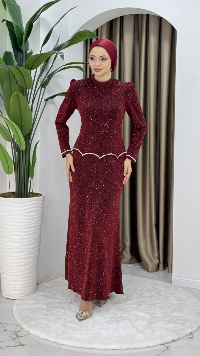 Derya Abiye Elbise - Kırmızı