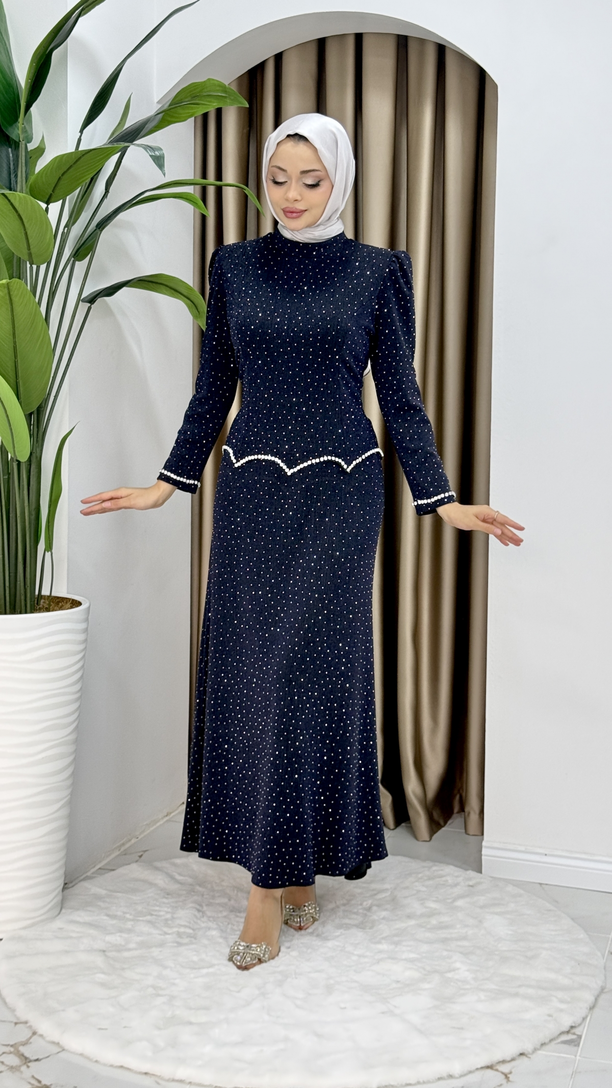 Derya Abiye Elbise - Lacivert