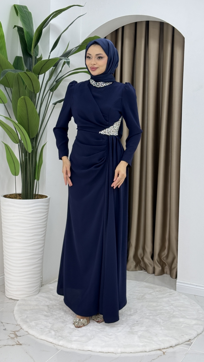 Rezzan Abiye Elbise - Lacivert