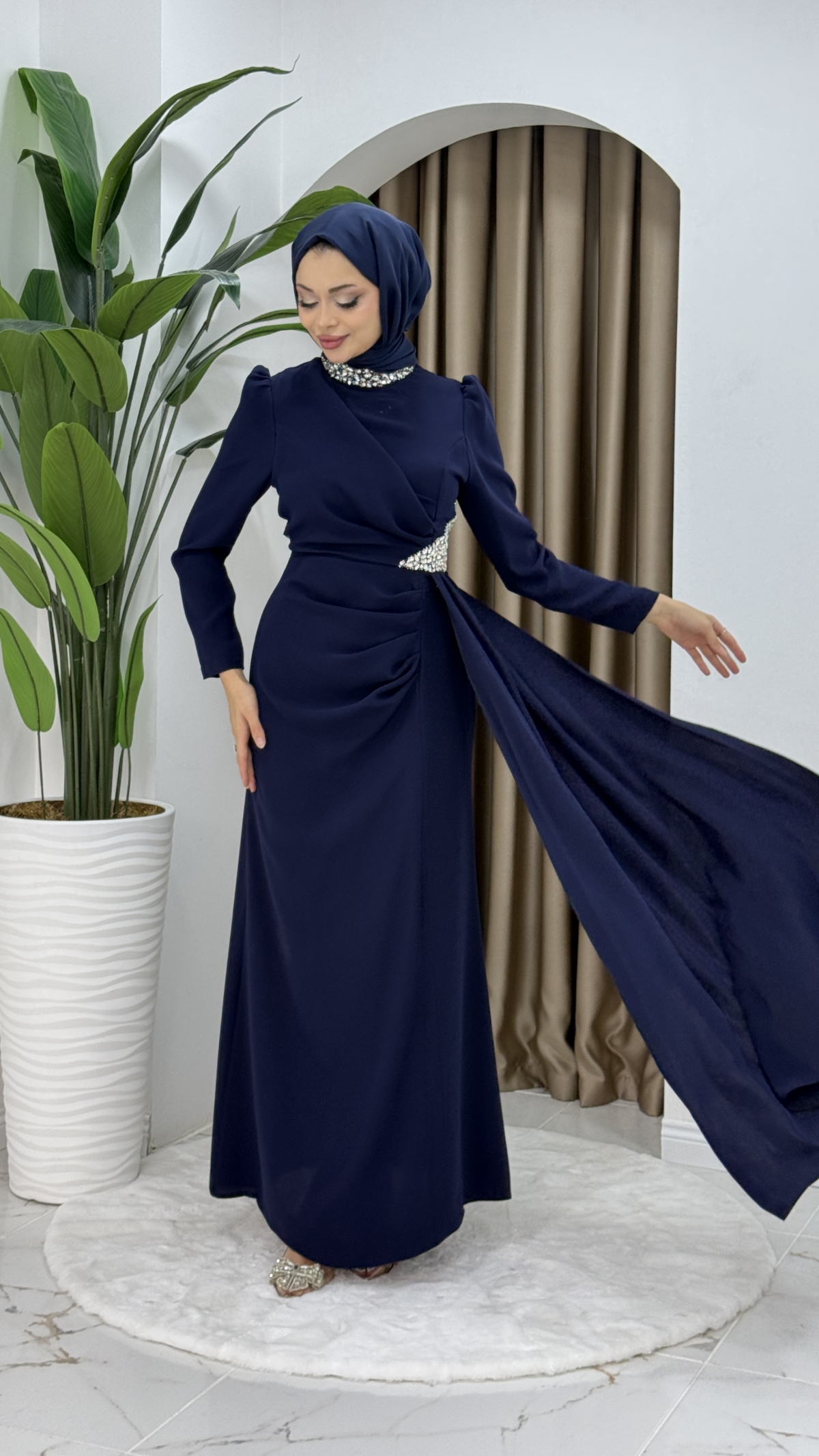 Rezzan Abiye Elbise - Lacivert