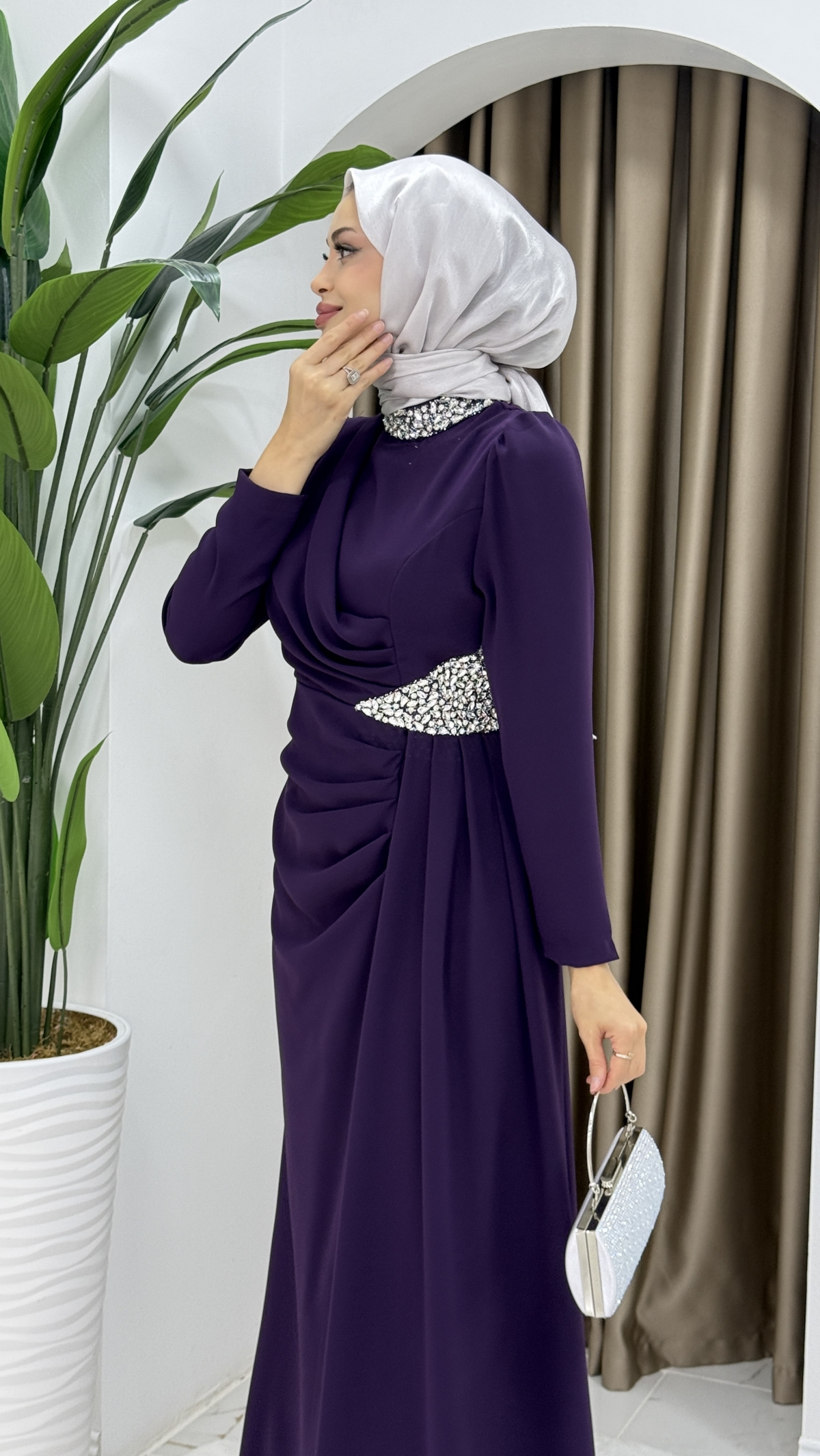 Rezzan Abiye Elbise - Mor