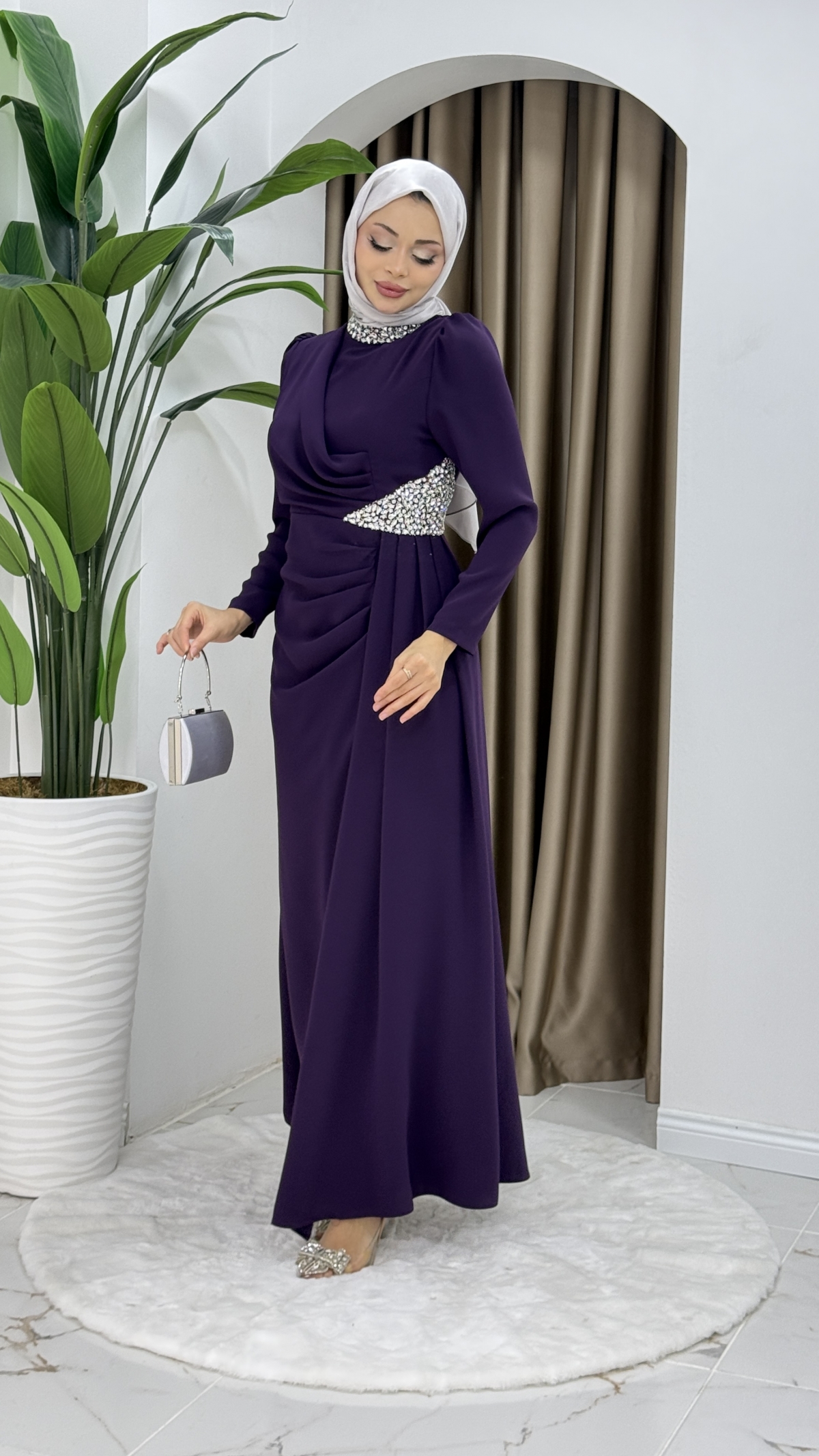 Rezzan Abiye Elbise - Mor