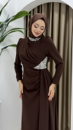 Rezzan Abiye Elbise - Kahve
