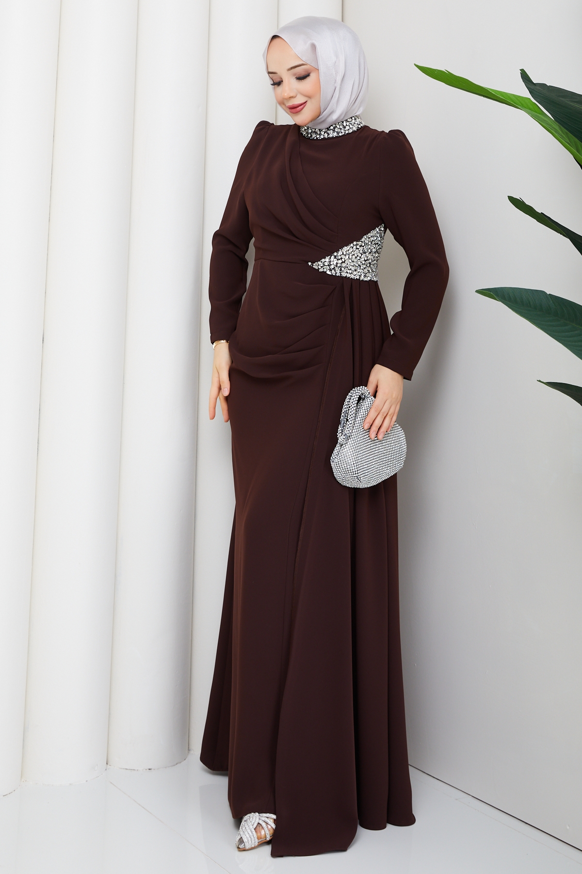 Rezzan Abiye Elbise - Kahve