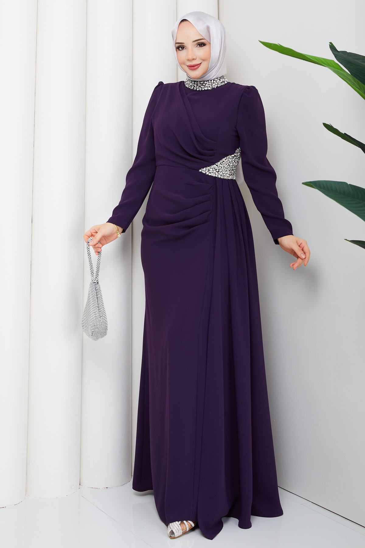 Rezzan Abiye Elbise - Mor