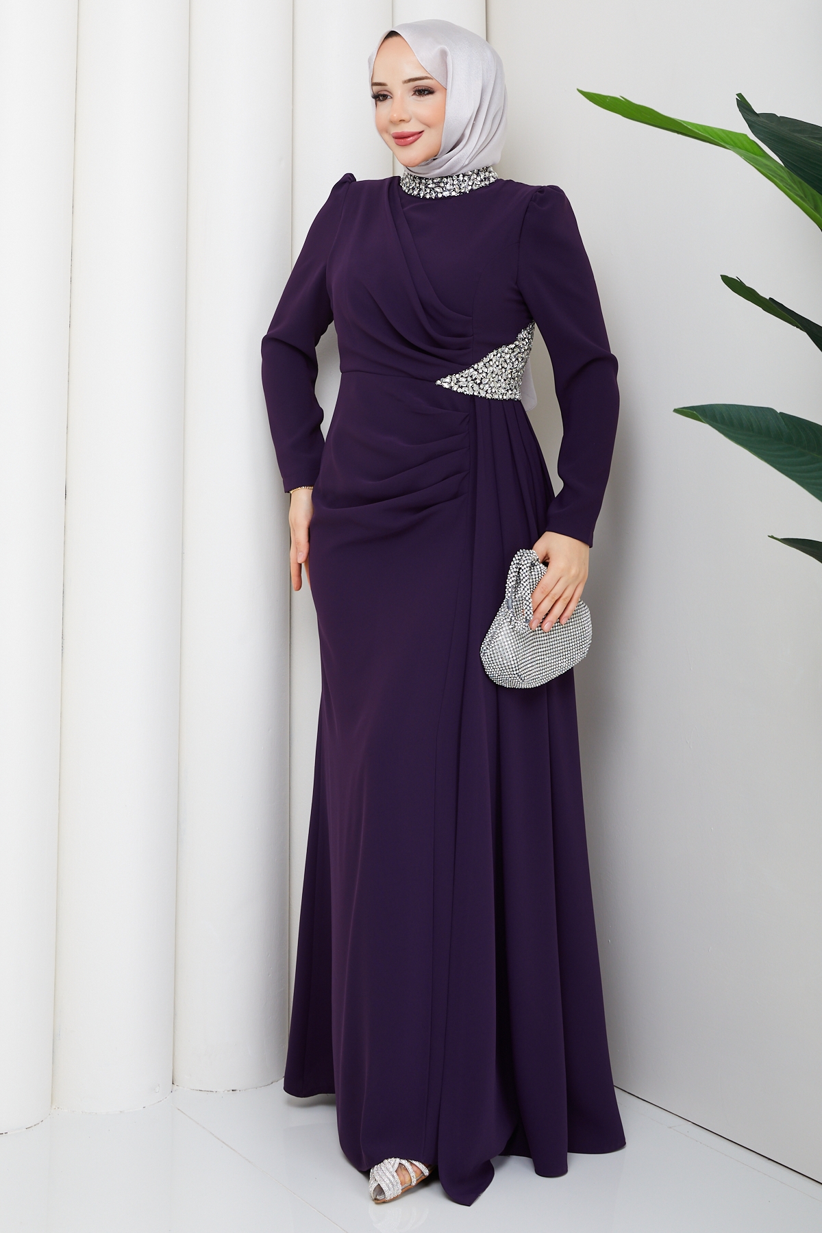 Rezzan Abiye Elbise - Mor