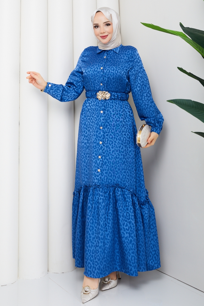 Ümran Tesettür Elbise - Mavi