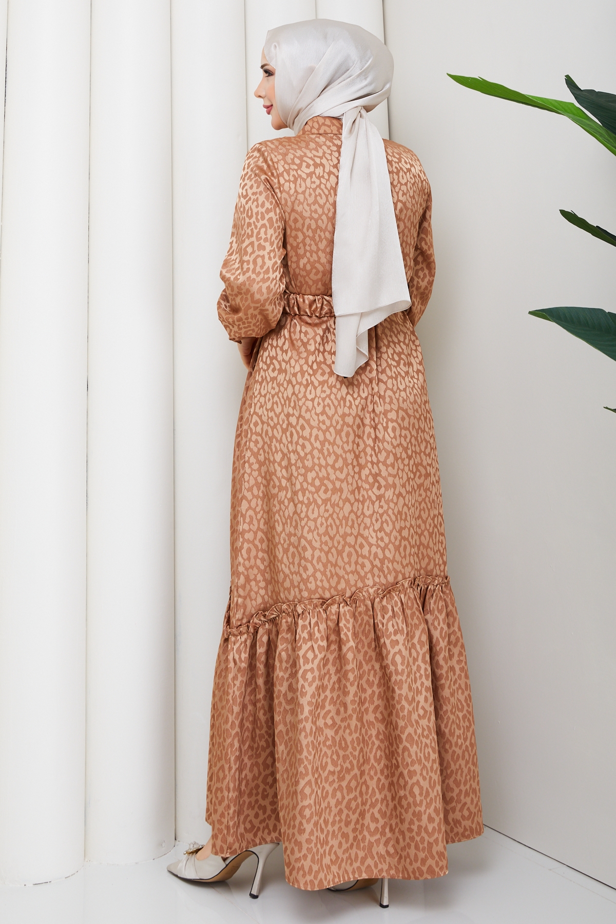 Ümran Tesettür Elbise - Somon