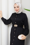 Ümran Tesettür Elbise - Siyah