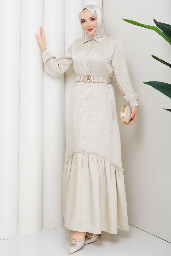 Ümran Tesettür Elbise - Taş