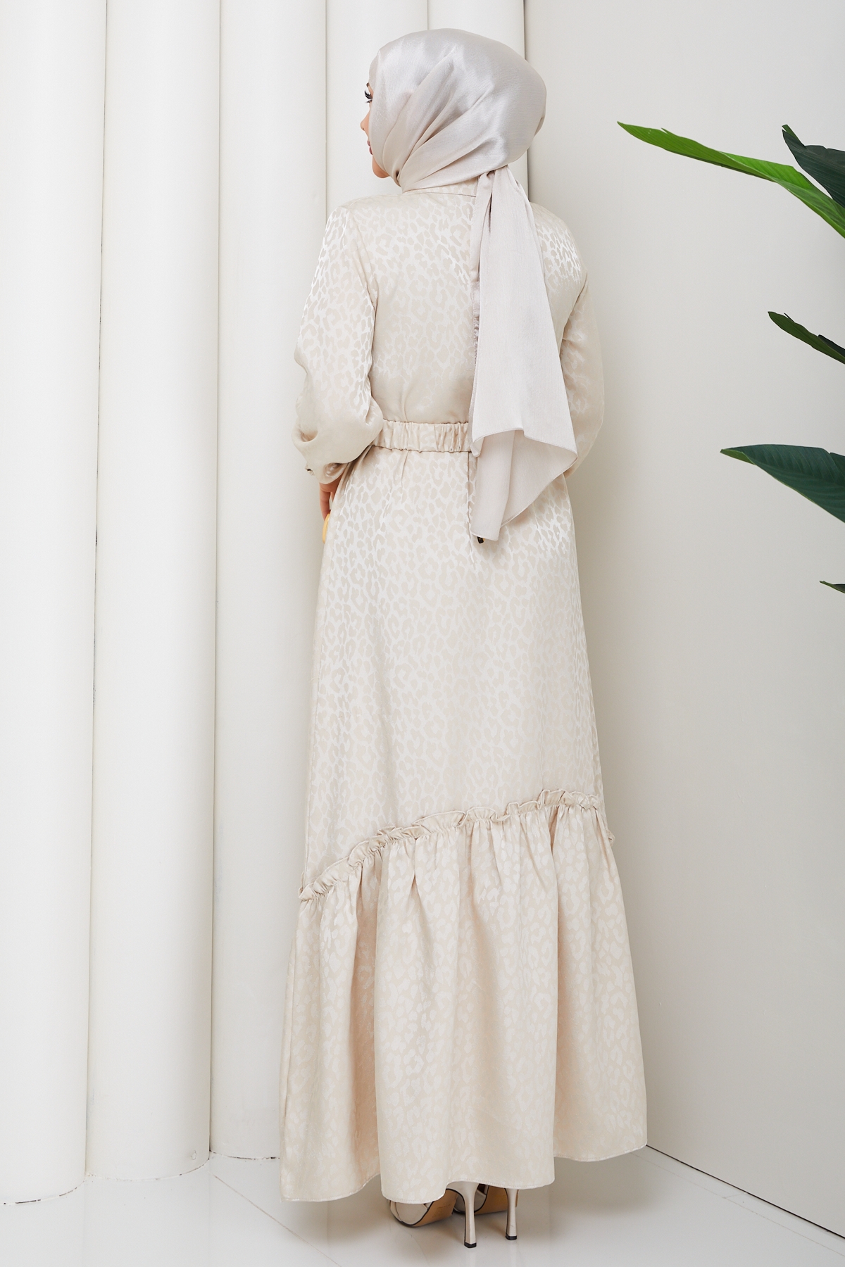 Ümran Tesettür Elbise - Taş