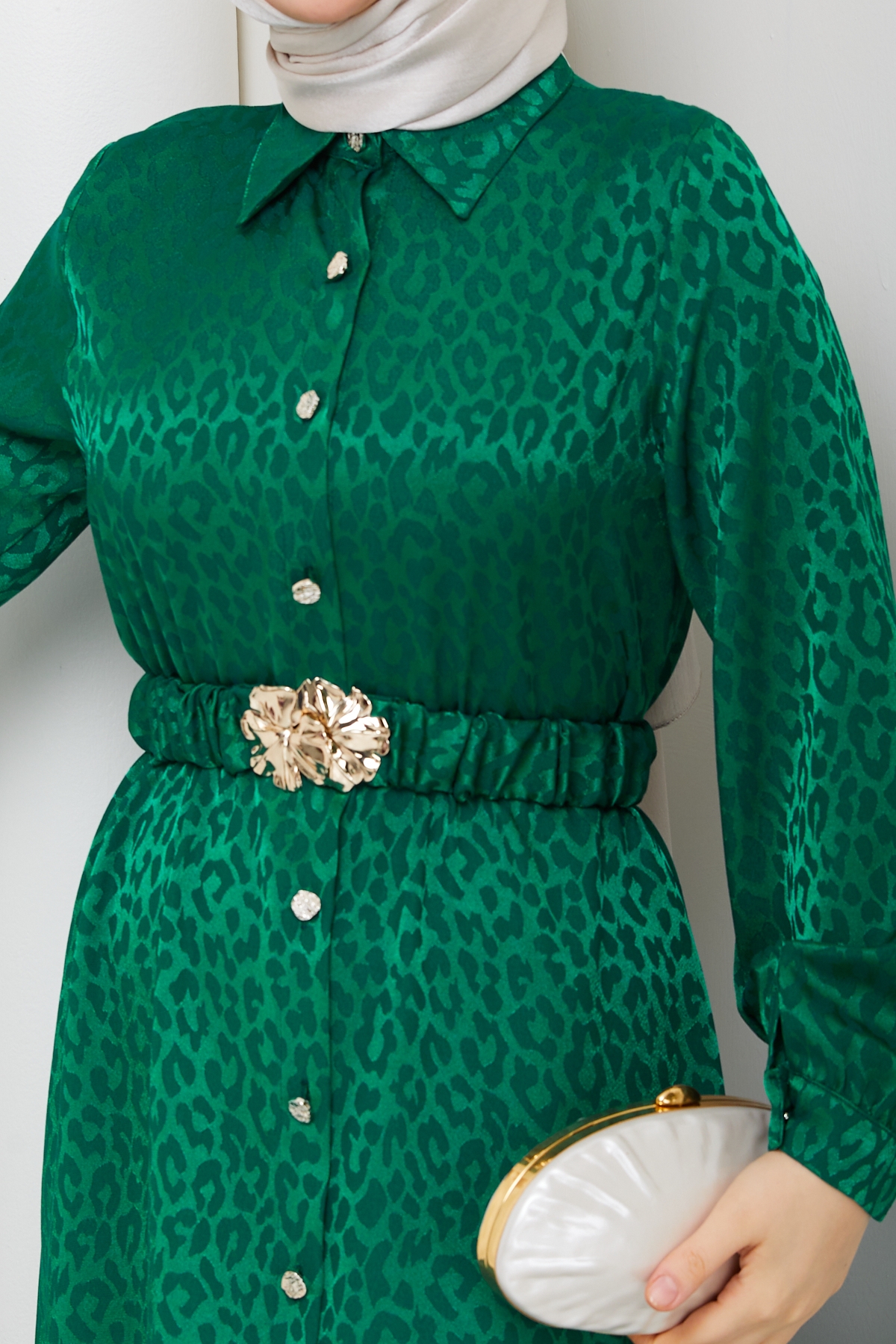 Ümran Tesettür Elbise - Zümrüt