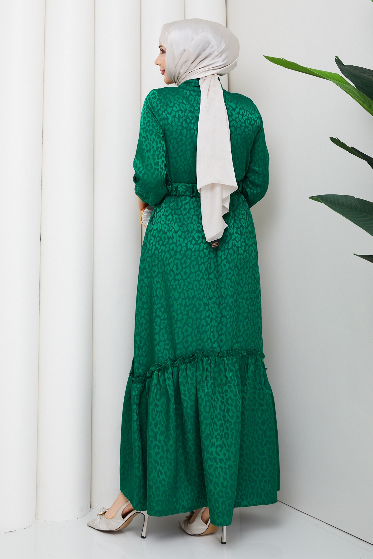 Ümran Tesettür Elbise - Zümrüt