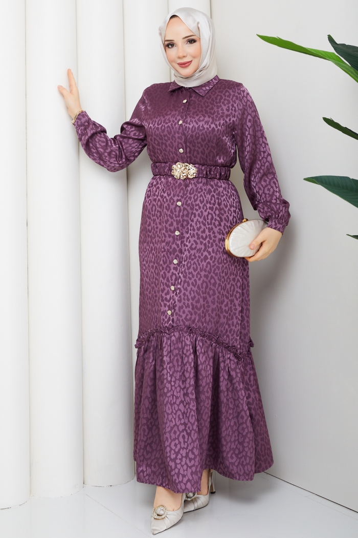 Ümran Tesettür Elbise - Violet