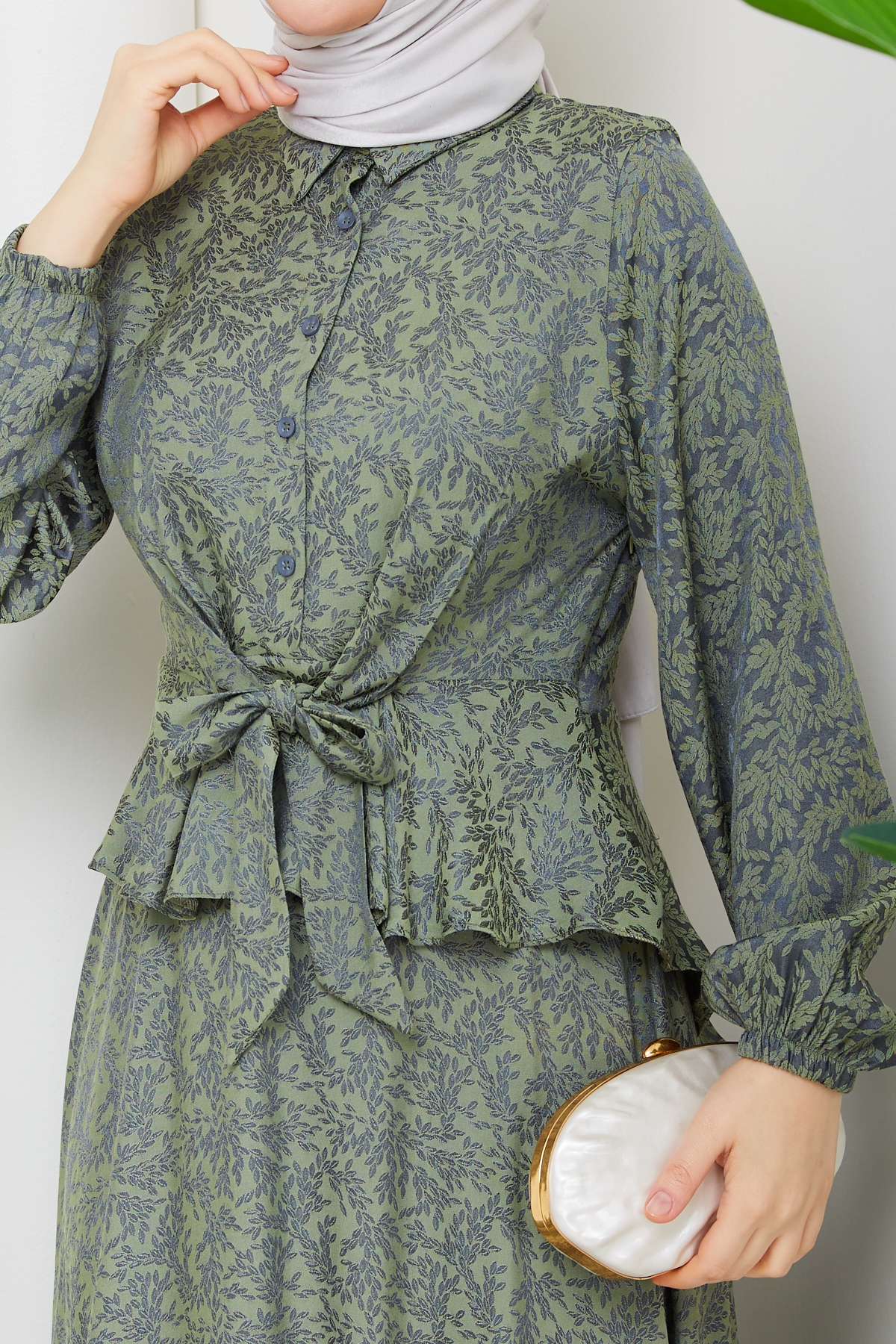 Tuna Tesettür Etekli Takım - Yeşil