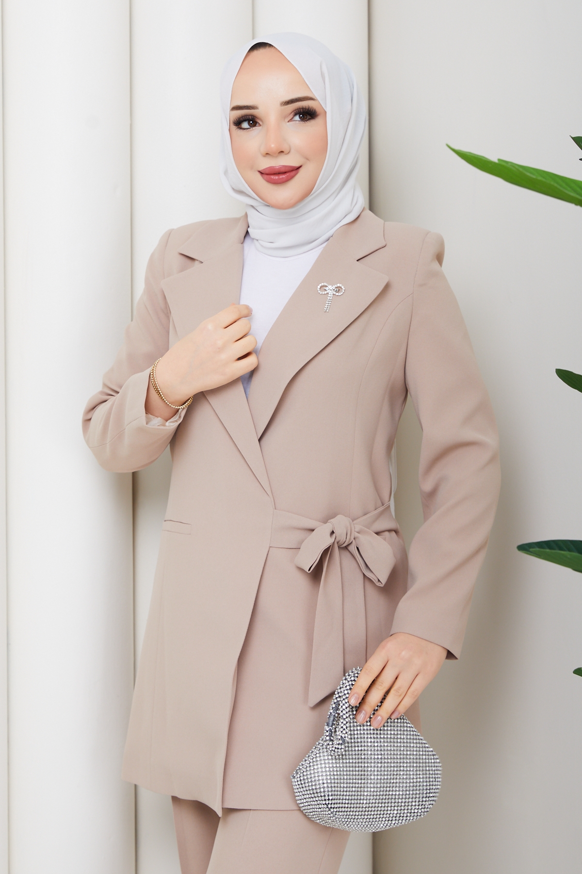 Melodi Pantolon Ceket Takım - Taş