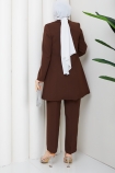 Melodi Pantolon Ceket Takım - Kahve