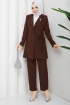 Melodi Pantolon Ceket Takım - Kahve