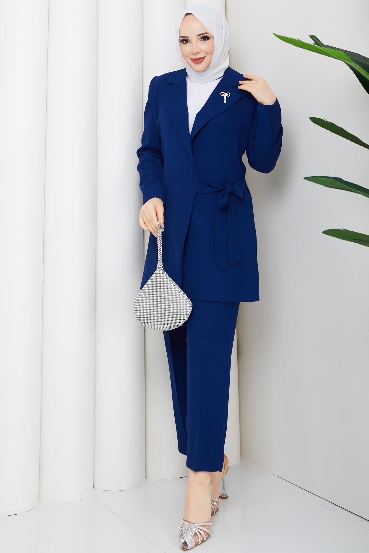 Melodi Pantolon Ceket Takım - Saks