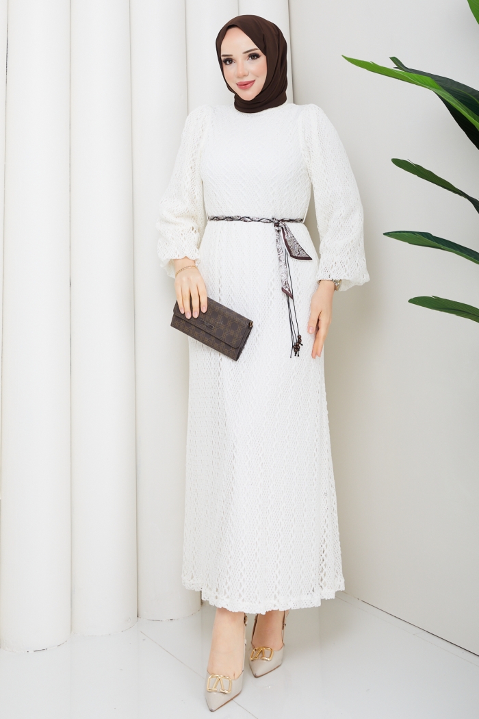 Beyza Elbise - Ekru
