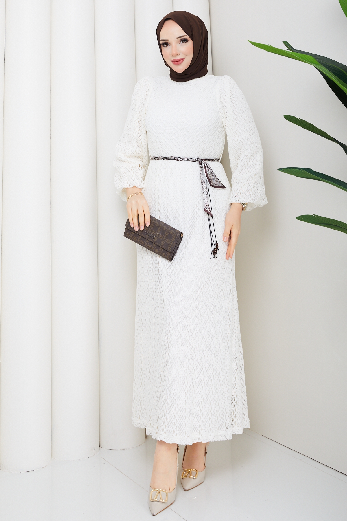 Beyza Elbise - Ekru