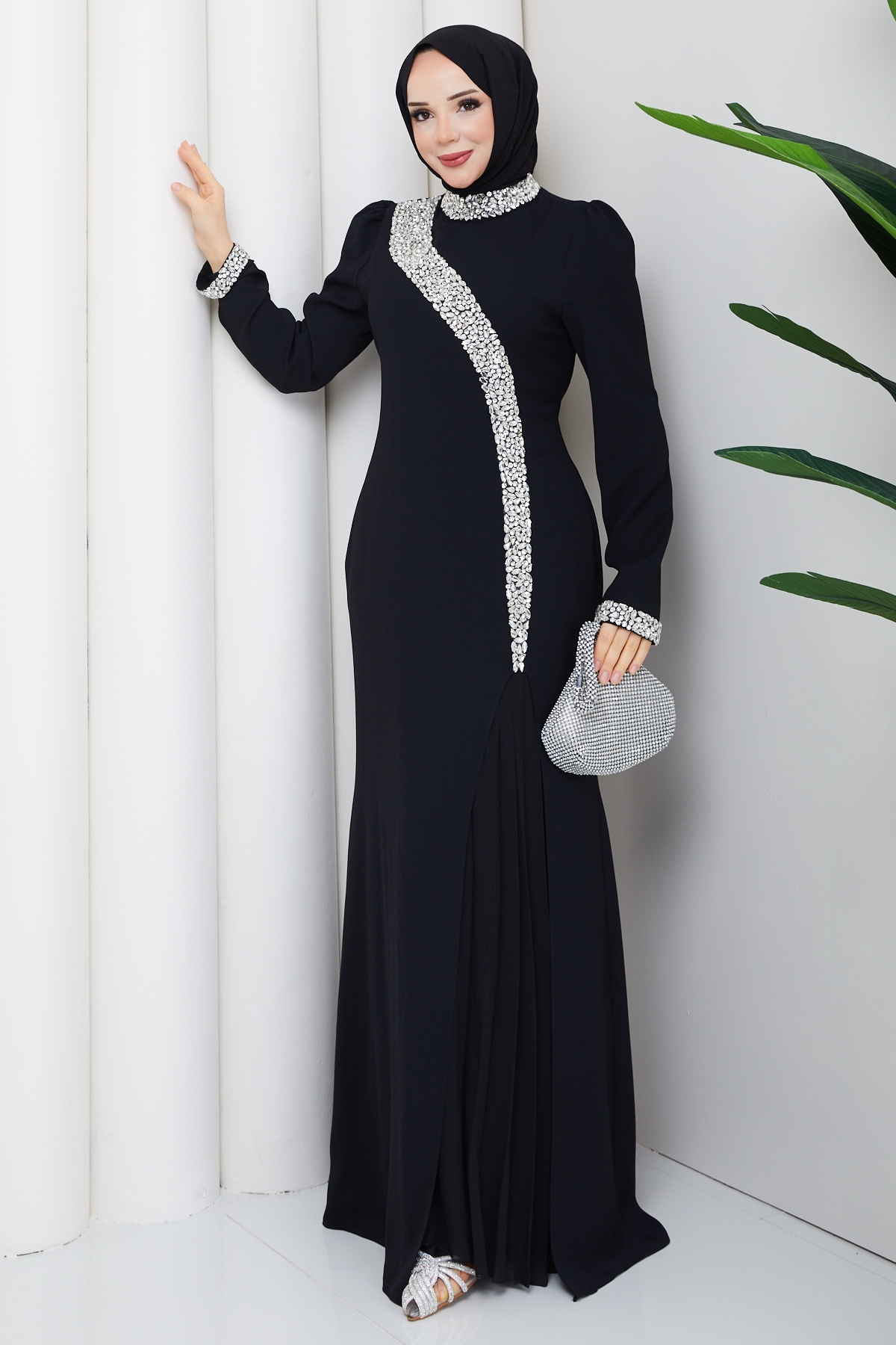 Serap Abiye Elbise - Siyah