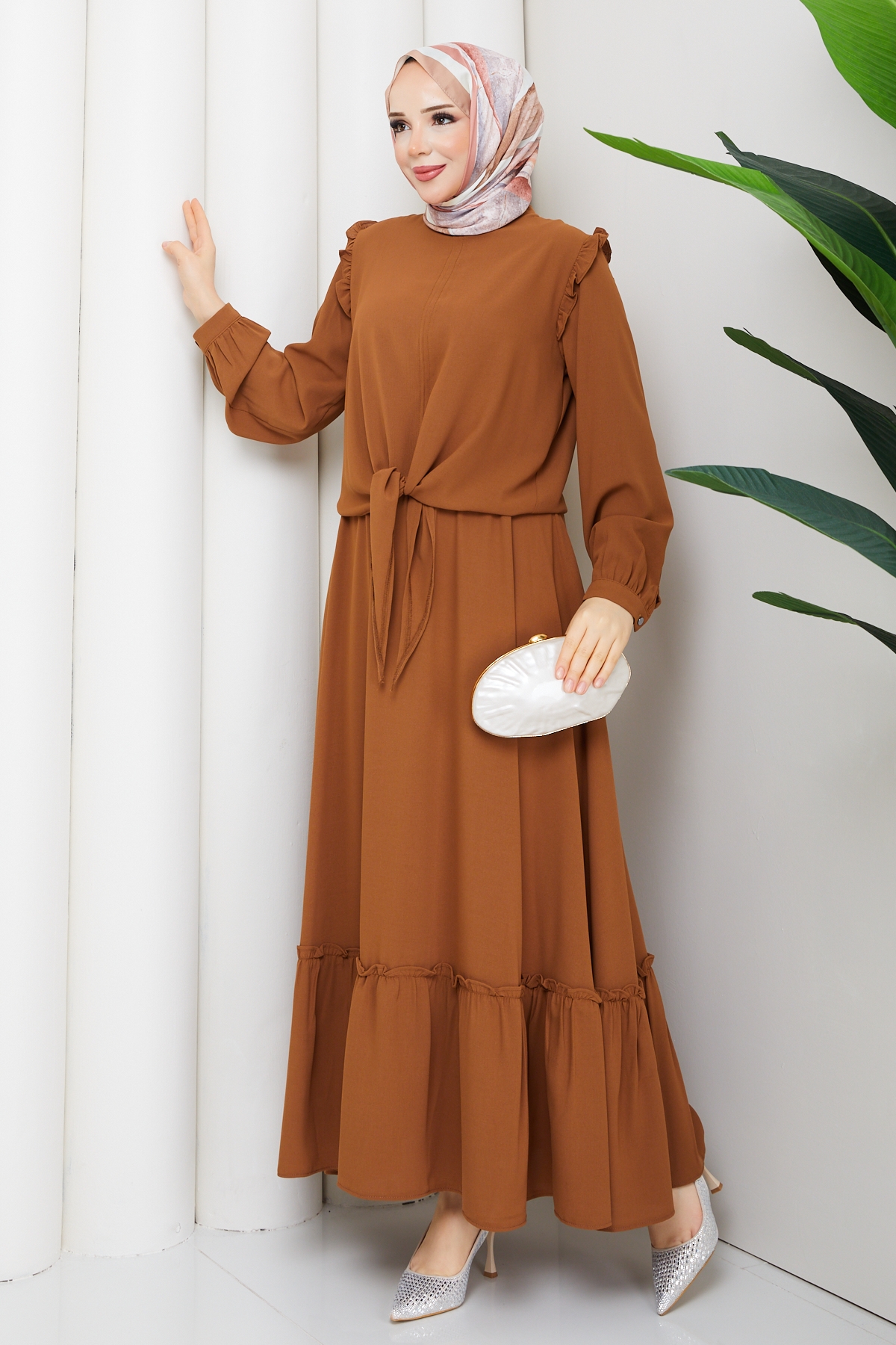 Diva Linda Etekli Takım - Kahve