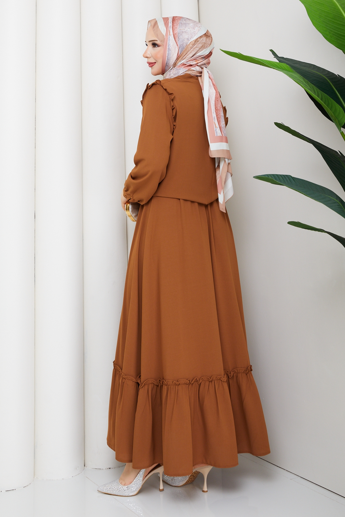 Diva Linda Etekli Takım - Kahve