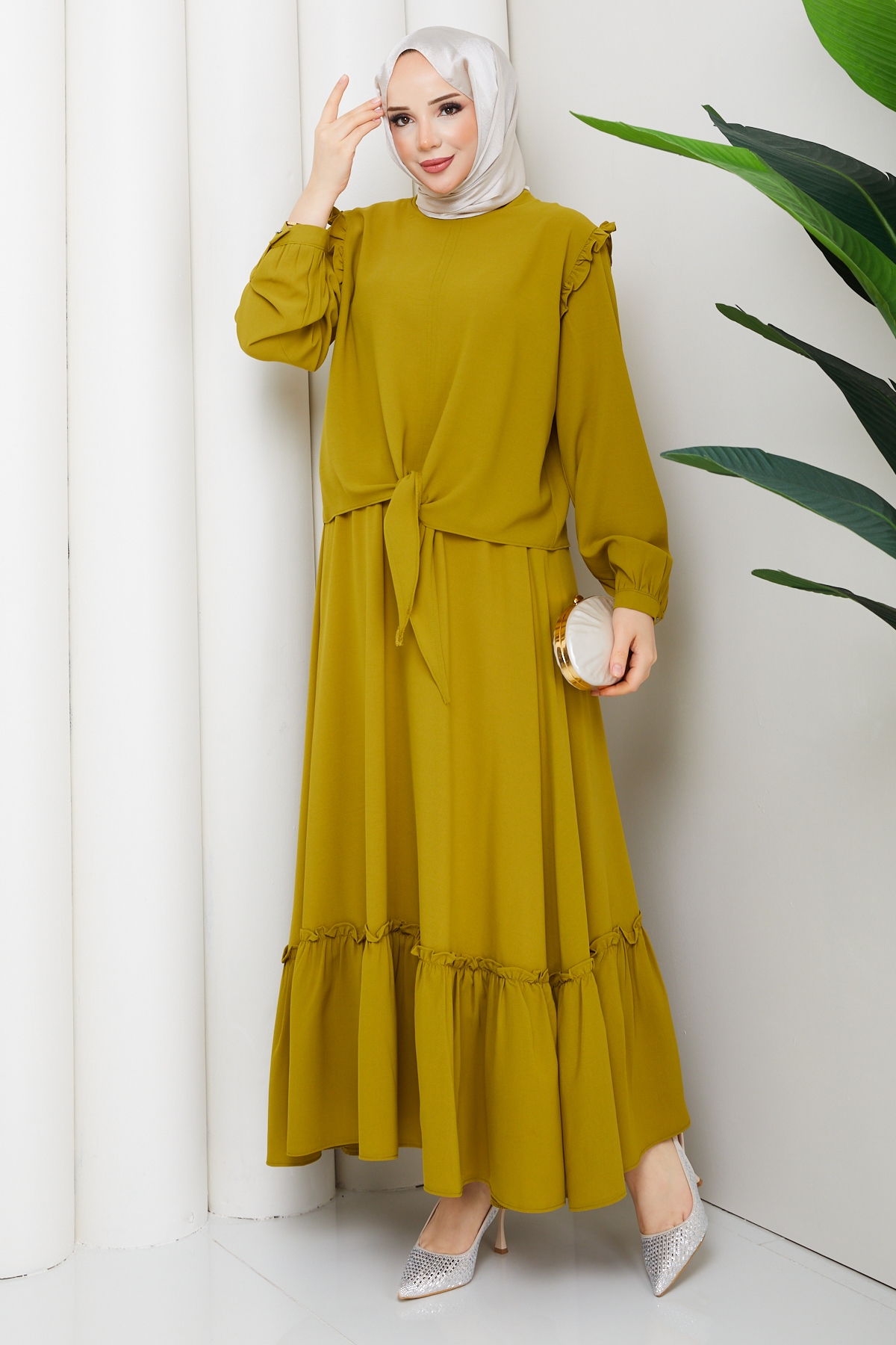 Diva Linda Etekli Takım - Hardal