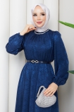 Işık Tesettür Elbise - Lacivert