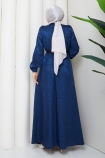 Işık Tesettür Elbise - Lacivert