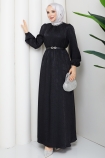 Işık Tesettür Elbise - Siyah