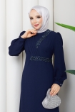 Minel Abiye Elbise - Lacivert