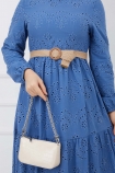 Güpürlü Elbise - Mavi