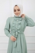 Önü Düğmeli Elbise - Mint Yeşili