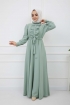 Önü Düğmeli Elbise - Mint Yeşili