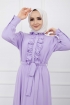 Önü Düğmeli Elbise - Lila