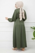 Ayrobin Saten Elbise - Yeşil