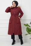 Körüklü İçi Kürklü Kaban 4472 - Bordo
