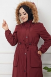 Körüklü İçi Kürklü Kaban 4472 - Bordo