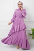 Eylül Saten Elbise 7015 - Lila